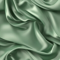Luxury soft green silk fabric texture, elegant seamless pattern, realistic light and shadow background, photorealistic wallpaper, generative ai