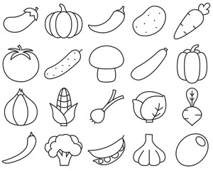 Vegetables line icons. Vegetable logo, vector