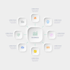 Infographic design template with place for your data with icon, steps, timelines or processes