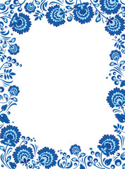 Russian national pattern gzhel for a book cover