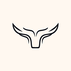 Fototapeta premium Modern minimalist bull head logo illustration design vector