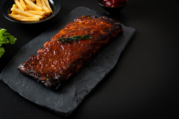 grilled and barbecue ribs pork