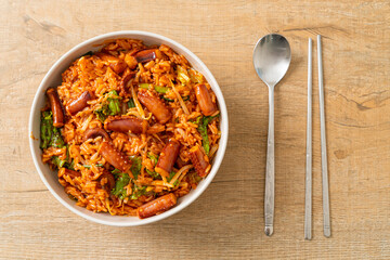 Stir-fried squid or octopus with Korean spicy sauce rice bowl