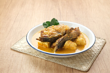 Mangut, made from smoked stingray fish cooked with spices and coconut milk. Indonesian traditional food.

