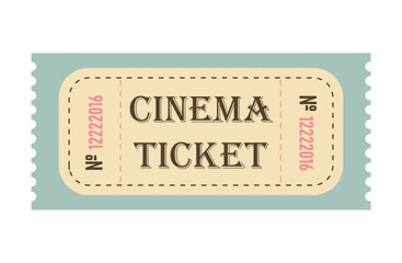 Classic retro ticket for cinema, circus, movie, theatre, cruise, concert and other events. Old vintage style in pastel colors.