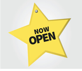 Now open sign vector