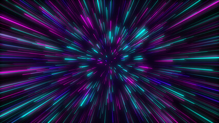Obraz premium Abstract Hyper Jump into Another Galaxy. Creative Cosmic Background in high resolution easy to use. Creative cool trendy looking bg.