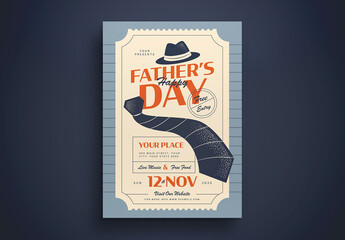Retro Father's Day Flyer Layout