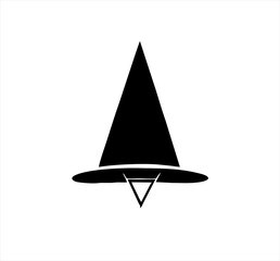 Fototapeta premium witch hat logo vector illustration design, hand drawn, symbol for magic logo
