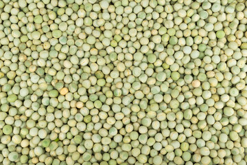 Top view green peas texture background, organic, natural and healthy food.