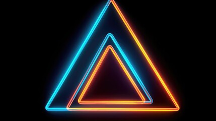 Glowing Neon Triangle  inside metavarse virtual environment with digital wave, fantasy world with heavy neon glowing, music video background and dj concert graphics
