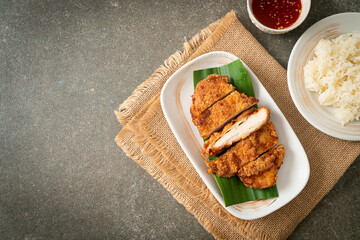 fried chicken with sticky rice