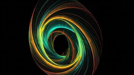 Glowing Neon Circle inside metaverse virtual environment, digital lighting wave, fantasy world with heavy neon glowing, music video background and dj concert graphics