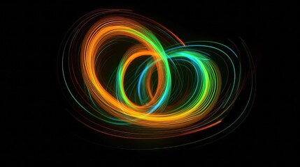 Glowing Neon Circle inside metaverse virtual environment, digital lighting wave, fantasy world with heavy neon glowing, music video background and dj concert graphics