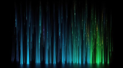 Neon waterfall with vertical lines  and particles falling from top, heavy glowing verticals lines for music video backgrounds, dj and vj graphics, Matrix background