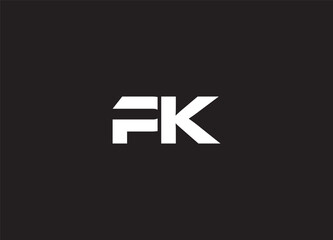 Alphabet letters Monogram PK logo design