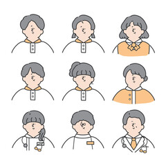 医療従事者　アイコン　イラスト　セット