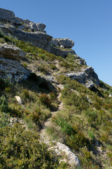 Country  path in the Calanques National Park in the French Riviera