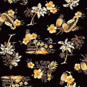 Seamless pattern for simple aloha shirt,