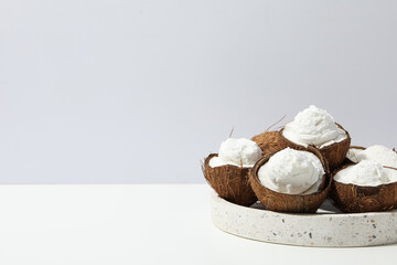Summer dessert - ice cream, ice cream with coconut