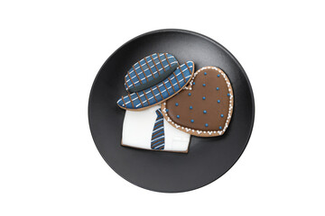 Father's day accessories isolated on white background, PNG