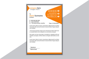 Clean and professional corporate company business letterhead template design.Business style letterhead design template. Company letterhead template designs.Vector illustration.