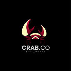 Vector Logo Illustration Crab Gradient Colorful Style