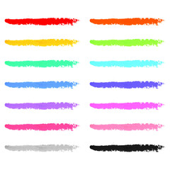 set of oil pastel strokes