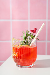 Grapefruit cocktail, alcohol or non alcoholic drink for party