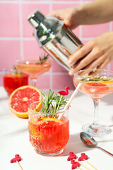 Grapefruit cocktail, alcohol or non alcoholic drink for party