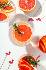 Grapefruit cocktail, alcohol or non alcoholic drink for party