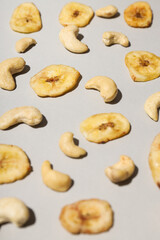 Tasty food concept - delicious dried fruits, tasty dried food