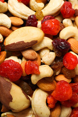 Tasty food concept - delicious dried fruits, tasty dried food