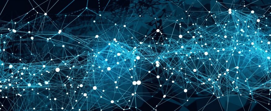 Global Imagery with Dynamic Blue Lines Connecting Stars Around an Object