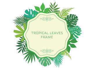 tropical leaf frame ,vector illustration