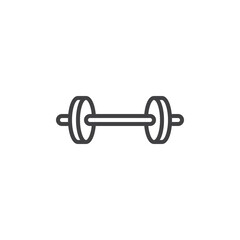 Barbell, dumbbell line icon