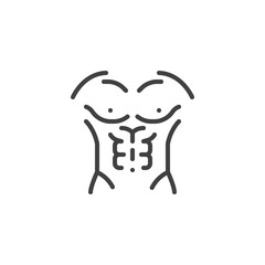 Muscular man body line icon