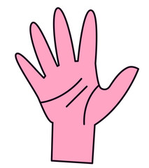 Obraz premium Palm with five open fingers. Body part in lineal flat style.