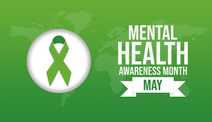 Mental Health Awareness Month in May. Annual campaign in United States by raising awareness of mental health