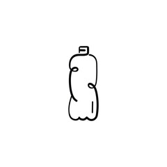 Crumpled Bottle Line Style Icon Design