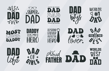 Dad Svg design bundle, Fathers day typography vector graphics,