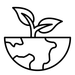 Illustration of Green Earth design Icon