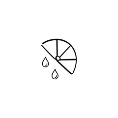 Slice Lemon Line Style Icon Design