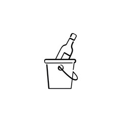 Wine Bucket Line Style Icon Design