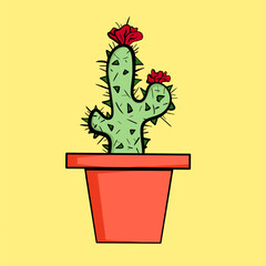 Cactus Illustration, desert plant, prickly plant
