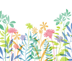 Fototapeta premium Colorful flat watercolor floral background