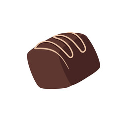 Concept Cocoa chocolate candy. This illustration is a flat vector design featuring a colorful array of chocolate candy on a white background. Vector illustration.