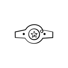 Championship Belt Line Style Icon Design
