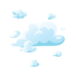Concept Dragon clouds. This flat, vector illustration features a simple, cartoon-style white cloud on a clean, white background. Vector illustration.