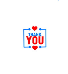 Thank You. Modern Lettering with Heart icon. Vector design.